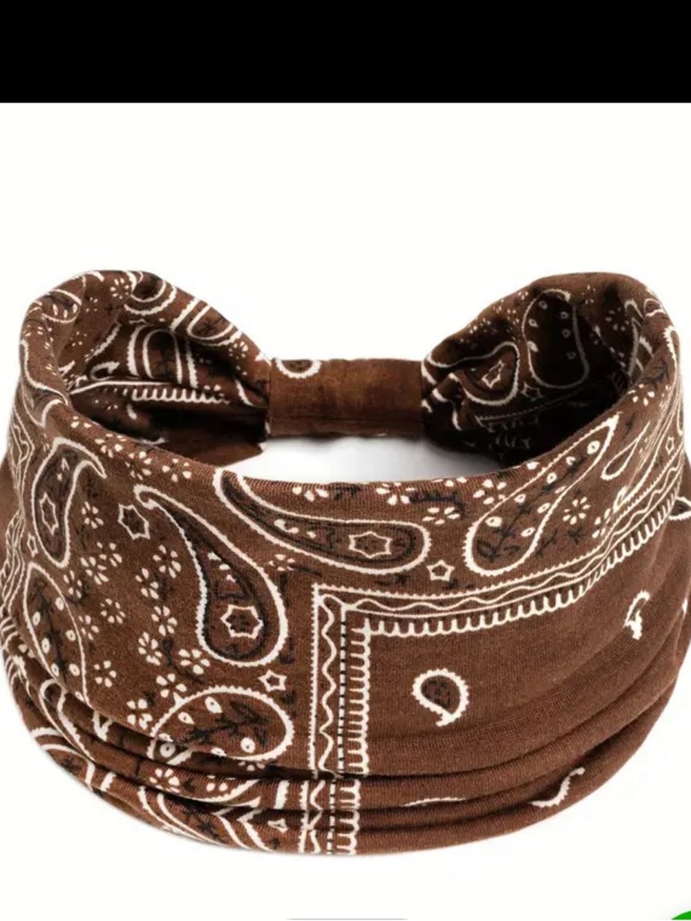 Women’s brown bandana headband - Picture 2 of 3